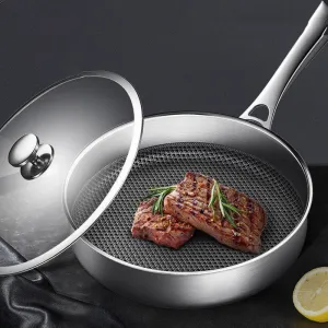 Household Smokeless 304L Stainless Steel Non-stick Frying Pan