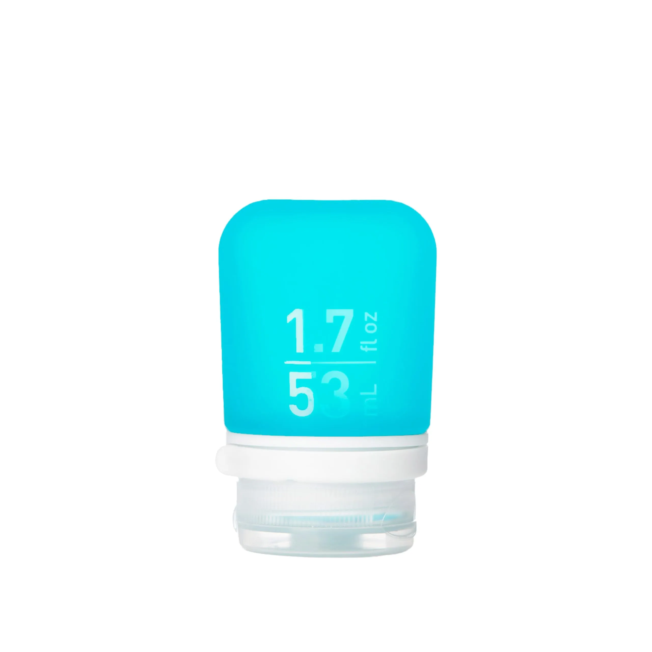humangear GoToob  (Small) | Refillable Silicone Travel Bottle | Locking Lid | Food-Safe Material | Aqua, Small (1.7 fl.oz; 53ml)