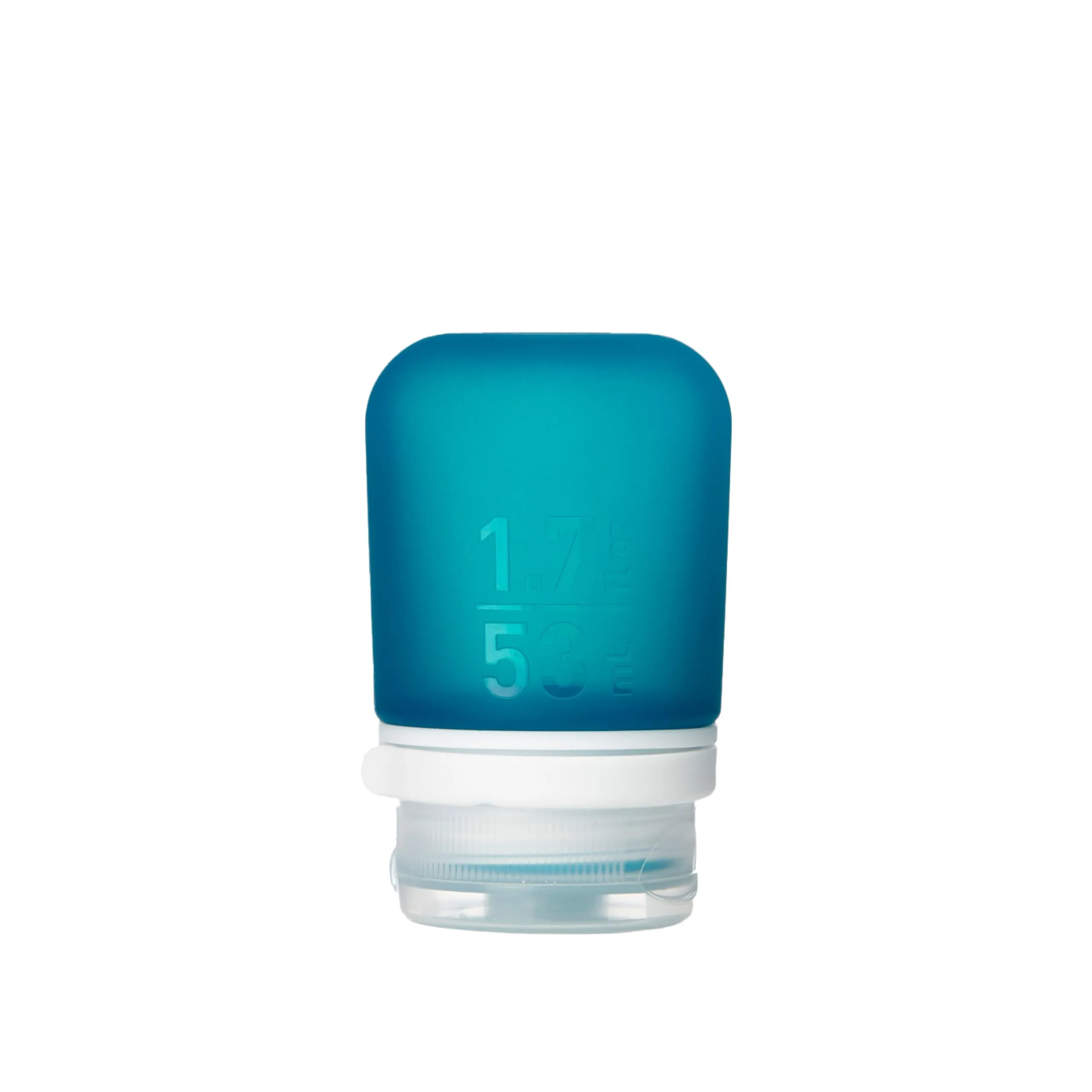 humangear GoToob  (Small) | Refillable Silicone Travel Bottle | Locking Lid | Food-Safe Material | Teal, Small (1.7 fl.oz; 53ml)