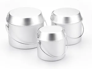 HXBER Outdoor Camping Pot and Pan Set Aluminum Hanging Pot Folding Handle Frying Pan for Camping Hiking