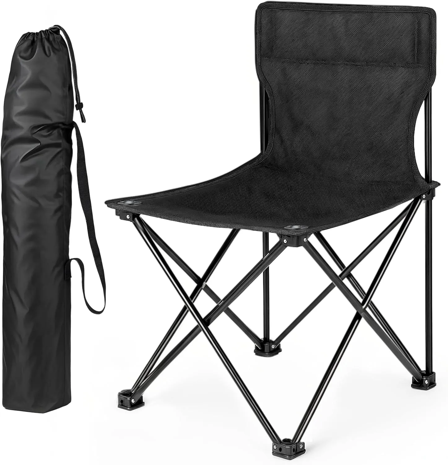 InfiniPower L Size Portable Folding Chair with Carry Bag, Lightweight Camping Chair for Camp, Outdoor Chair for Adults, Sports, Beach, Hiking, Backpacking, Garden