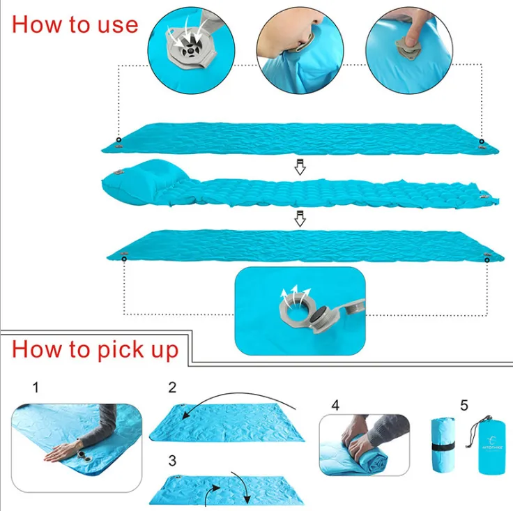 Inflatable cushion outdoor tent sleeping mat