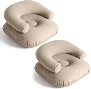 Inflatable Lounge Chair Deck Chair Lazy Sofa, Blow Up, Folding, Portable Couch for Home, Office Balcony, Floor Seating(Grey,2 Pcs)