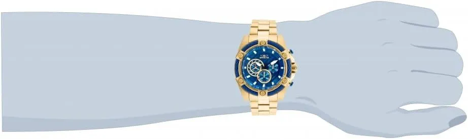 Invicta Men's Bolt Quartz Chronograph 52mm Watch with Stainless-Steel Strap, Gold, 25.2