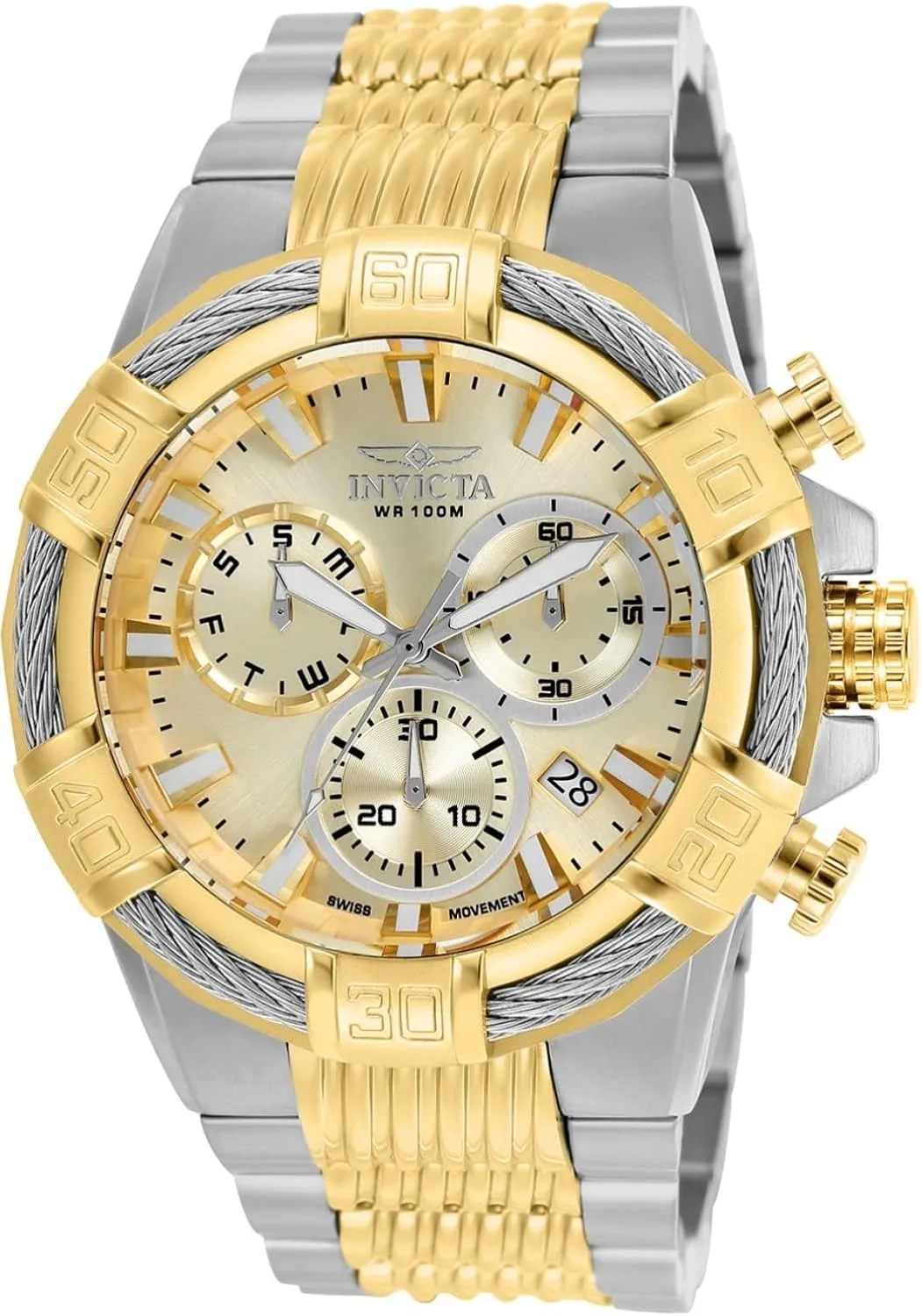 Invicta Men's Bolt Quartz Watch with Two-Tone-Stainless-Steel Strap, 16