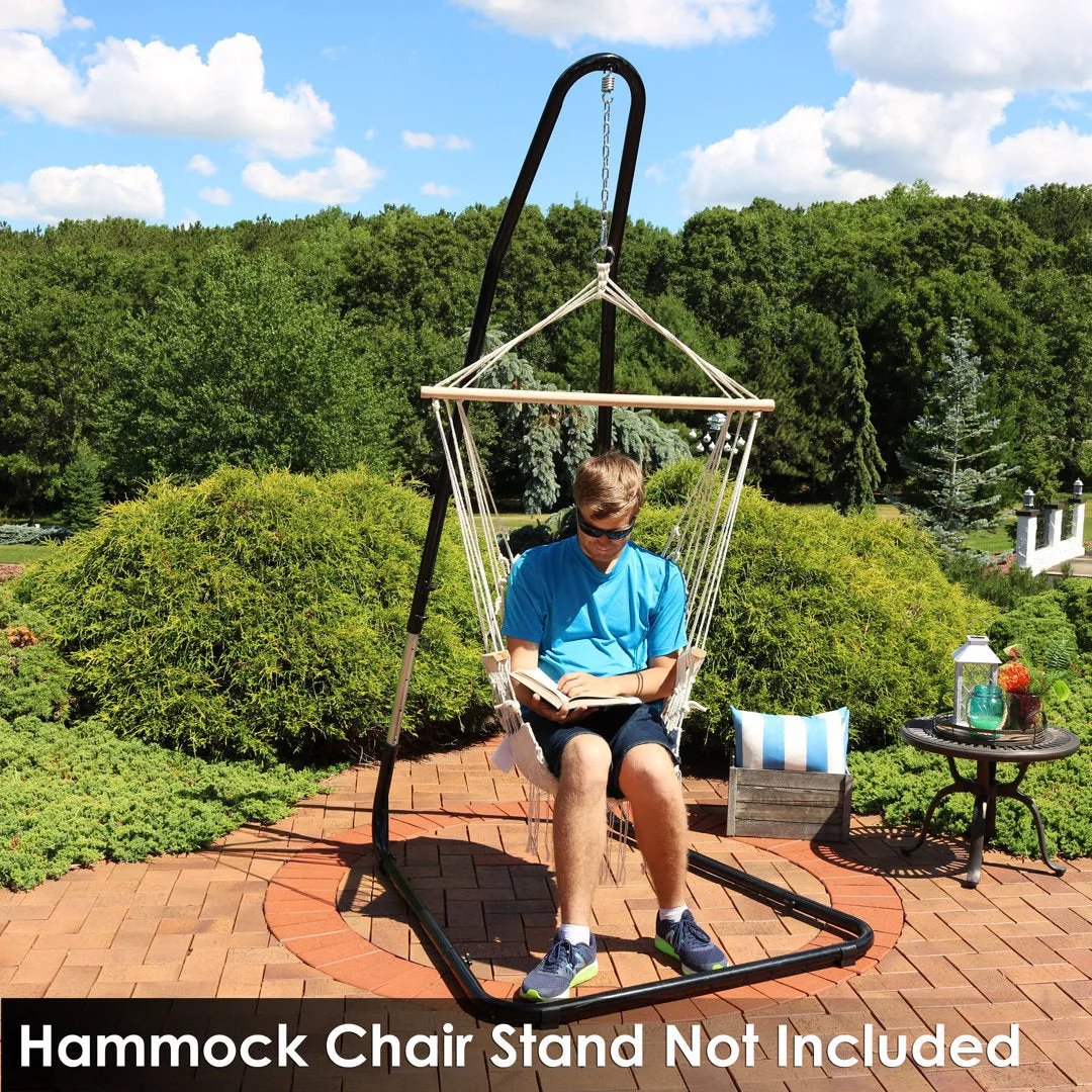 Jacklyn Polycotton Indoor or Outdoor Hammock Hanging Chair with Armrests - Natural Dakota Fields