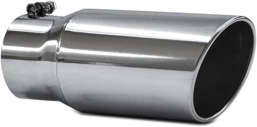 Jamo Performance Exhaust TS405012RP - 4" In - 5" Out - 12" Length Stainless Steel Rolled Polished Tip