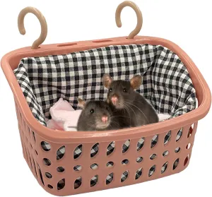 JWShang Rat Hammock for Cage, Chew Proof Hanging Basket Bed with Sturdy Hooks, Pet Cage Accessories, Safe Cozy Small Animal Rodent Hammock for Sugar Glider Mice Snuggling Sleeping