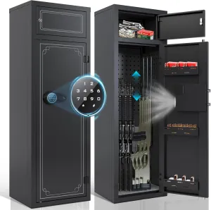 KAER 10-12 Gun Safe, Gun Safes for Rifles and Pistols, Large Gun Safe for Home Rifles and Shotguns, Gun Cabinet, Rifle Safe, Gun Safes & Cabinets, Quick Access Gun Safes with Adjustable Shelves
