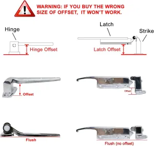 Kason K56-CA01 Walk-In Safety Chrome Latch Complete with K56-CA03 Strike (Offset Flush)