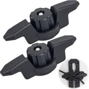Kayak Track Mount Anchor Cleat, Rope Cleat for Kayak Rail Mount Accessories, 2 Pack, Black