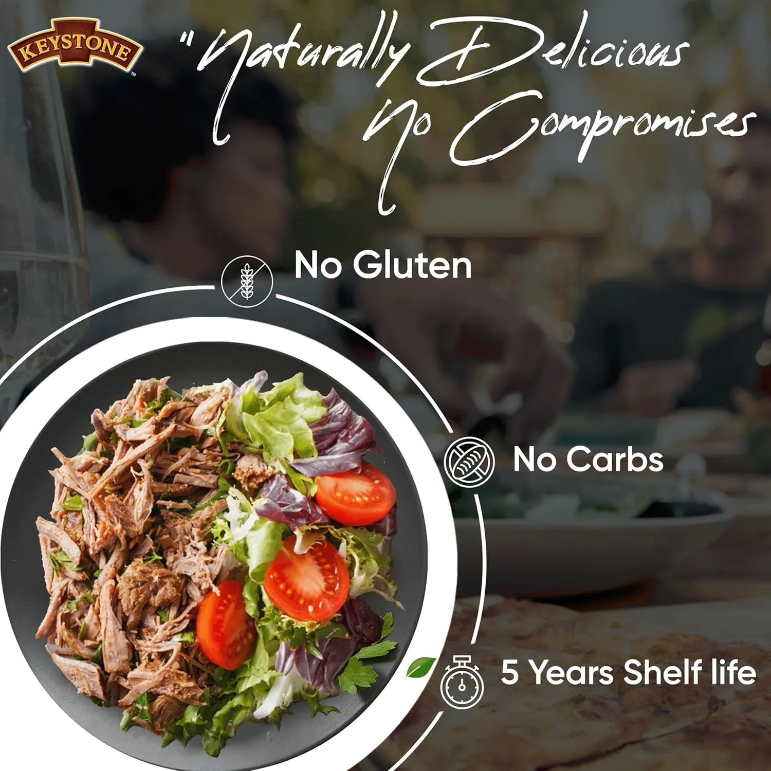 Keystone Meats All Natural Heat and Serve Canned Beef 28 Oz Fully Cooked Canned Meat Long Shelf Life Emergency Survival Canned Food Ready to Eat No Preservatives Gluten Free Made in USA Pack of 12