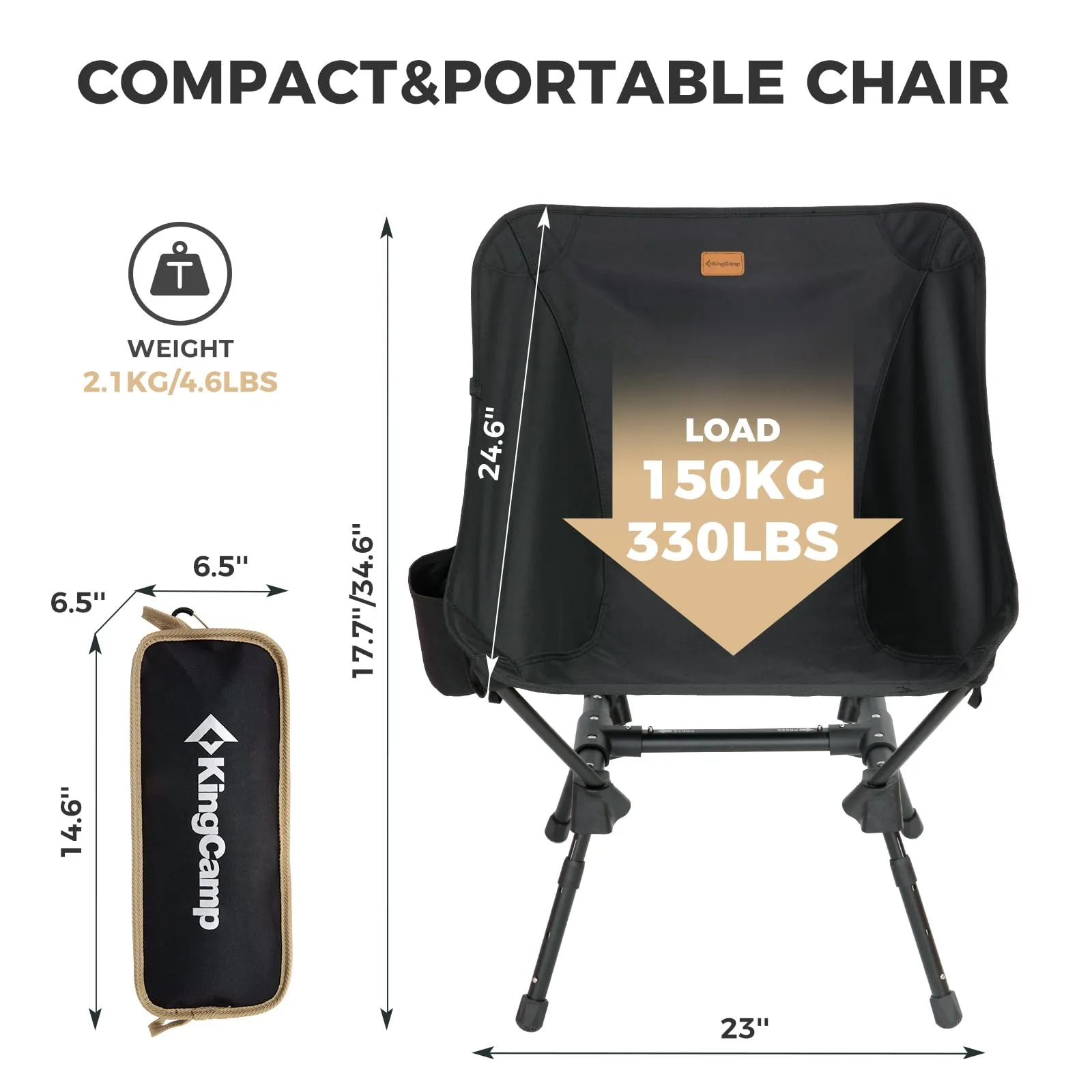 KingCamp ALOE P20 7075 H-shaped Portable Camping Chair