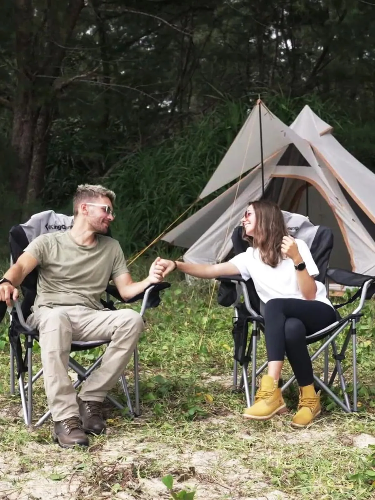 KingCamp Camping Armchair Heavy Duty Ergonomic Padded Arm Chair