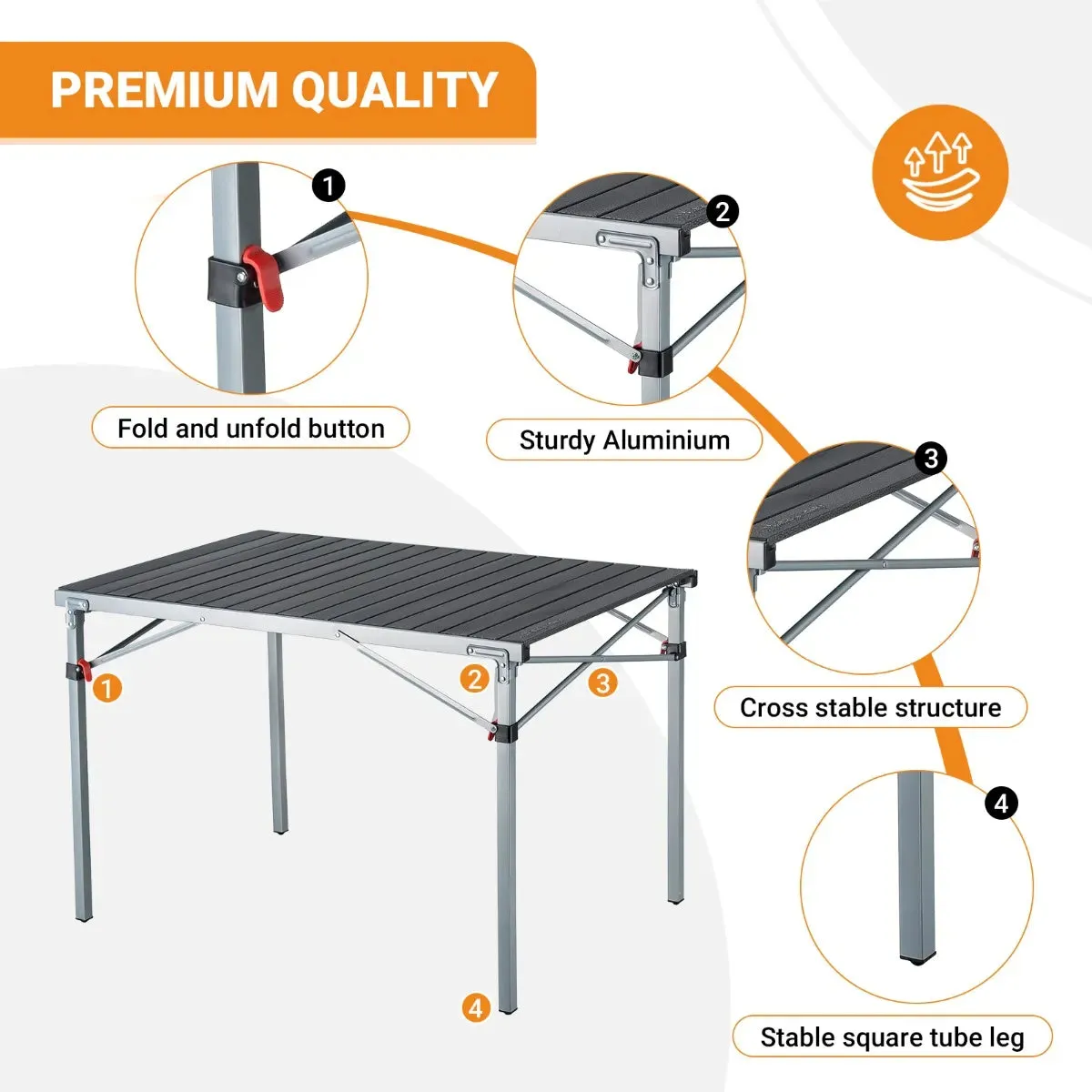 KingCamp Comfort Camping Set: 2 Ergonomic Chairs   Lightweight Folding Table