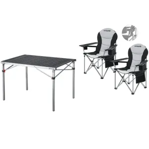 KingCamp Comfort Camping Set: 2 Ergonomic Chairs   Lightweight Folding Table