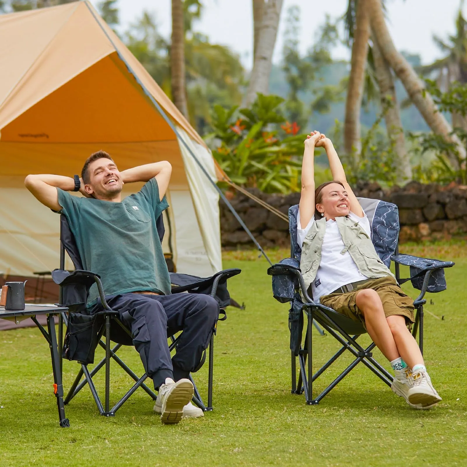 KingCamp JUNIPER C10 Oversized Folding Chair with Adjustable Lumbar Support