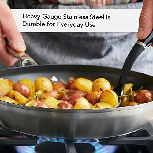 KitchenAid 3-Ply Base Brushed Stainless Steel Nonstick Fry Pan/Skillet, 12 Inch