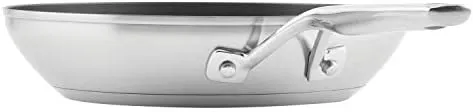 KitchenAid 3-Ply Base Brushed Stainless Steel Nonstick Fry Pan/Skillet, 9.5 Inch