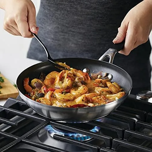 KitchenAid Stainless Steel Nonstick Frying Pans/Skillet Set, 9.5 Inch and 12 Inch, Brushed Stainless Steel