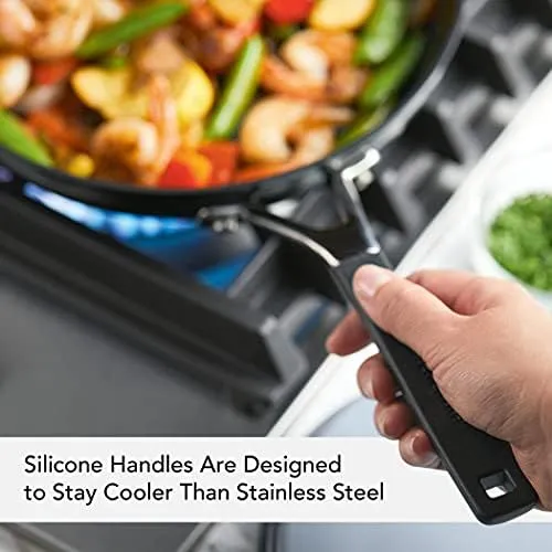 KitchenAid Stainless Steel Nonstick Frying Pans/Skillet Set, 9.5 Inch and 12 Inch, Brushed Stainless Steel