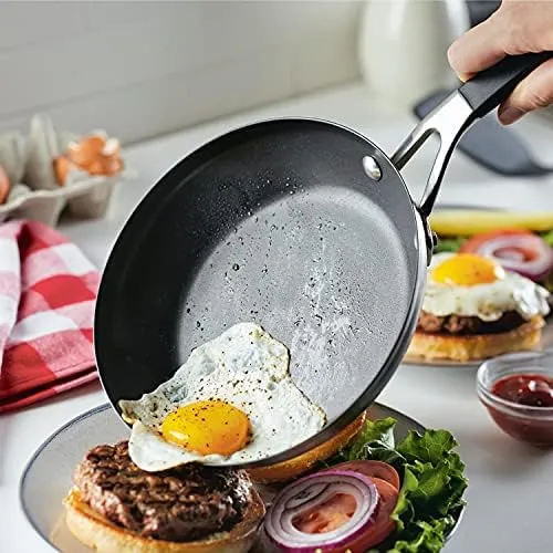 KitchenAid Stainless Steel Nonstick Frying Pans/Skillet Set, 9.5 Inch and 12 Inch, Brushed Stainless Steel