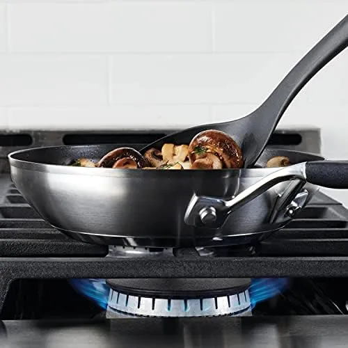 KitchenAid Stainless Steel Nonstick Frying Pans/Skillet Set, 9.5 Inch and 12 Inch, Brushed Stainless Steel