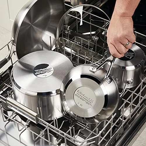 KitchenAid Stainless Steel Nonstick Frying Pans/Skillet Set, 9.5 Inch and 12 Inch, Brushed Stainless Steel