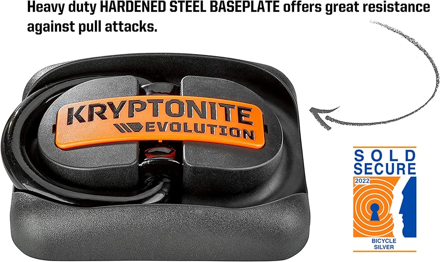 Kryptonite Evolution Ground Anchor, High Security Anti Theft Floor or Wall Anchor for Motorcycle Bike E-Bikes, Heavy-Duty Hardened Steel Swing Shackle,Black