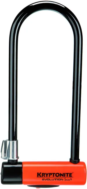 Kryptonite Evolution Series-4 LS Heavy Duty Bicycle U Lock Bike Lock with Transit FlexFrame Bracket (4-Inch x 11.5-Inch)
