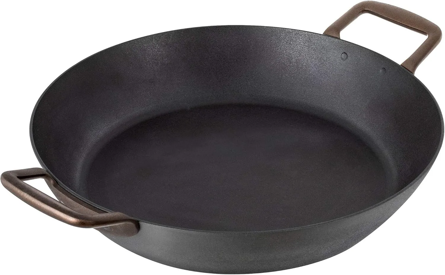 Kuhn Rikon Black Star Frying Pan Iron with Side Handles 12.5" Uncoated Frying Pan Chef Pan, Cast Iron Skillets, All Cooktops Compatible