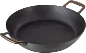 Kuhn Rikon Black Star Frying Pan Iron with Side Handles 12.5" Uncoated Frying Pan Chef Pan, Cast Iron Skillets, All Cooktops Compatible
