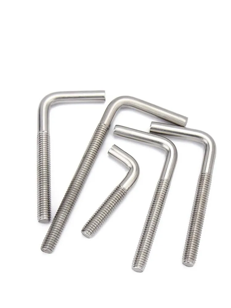 L Shape Foundation Bolts 304 Stainless Steel Right Angle Anchor Bolt Long Square Bend Screw，M4 M5 M6 M8 M10 M12 L Shaped ScrewsM8x150(5pcs)