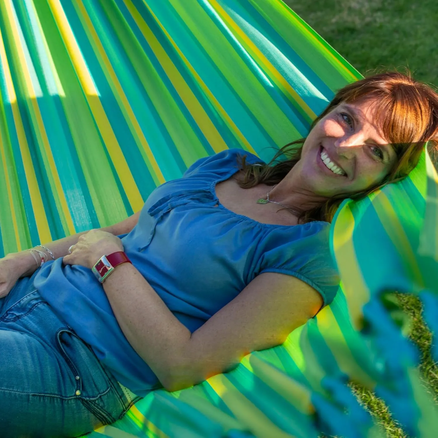 La Siesta® Large Double Brisa Classic Hammock, Outdoor Indoor Hammock Swing - Handmade Weather & Tear Resistant Patio Backyard Bedroom Hammock, Lime