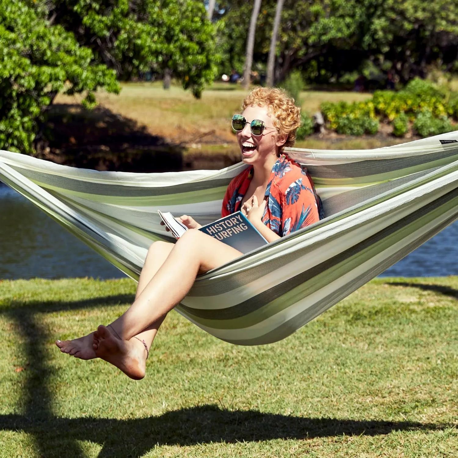 La Siesta® Large Double Brisa Classic Hammock, Outdoor Indoor Hammock Swing - Handmade Weather & Tear Resistant Patio Backyard Bedroom