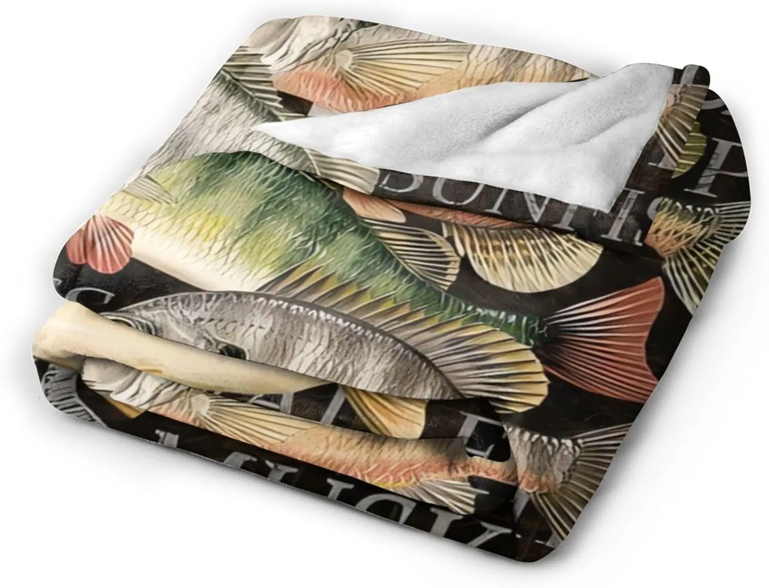 Lake Fishing Throw Blanket - Fish Decor Gifts for Women, Men, Kids, Adults - Soft Warm Cozy Fleece for Couch, Sofa, Bed 50"x40"