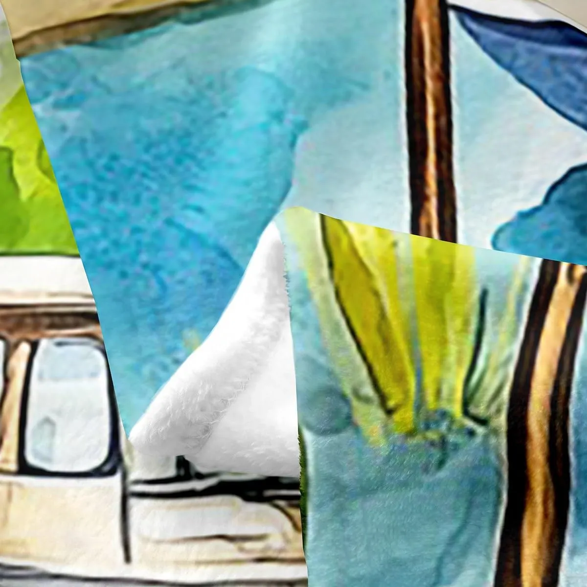 Lakeside Fishing Flannel Blanket for Kids Adults,Outdoor Camping Adventure Flannel Fleece Blanket Throw 50"x60",Kids Boys Coastal Boat Bed Sofa Couch Blankets,Fisherman Fishing Fuzzy Blanket