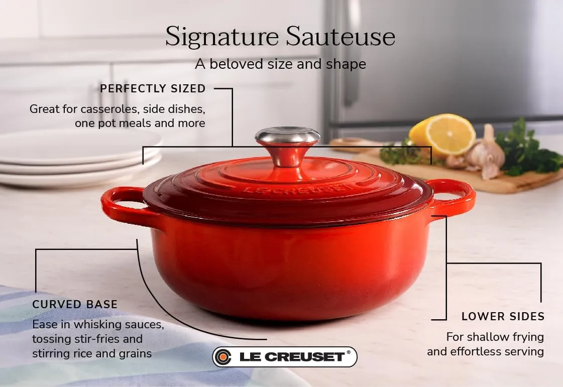 Le Creuset Enameled Cast Iron Signature Round Sauteuse, 3.5 qt., Olive