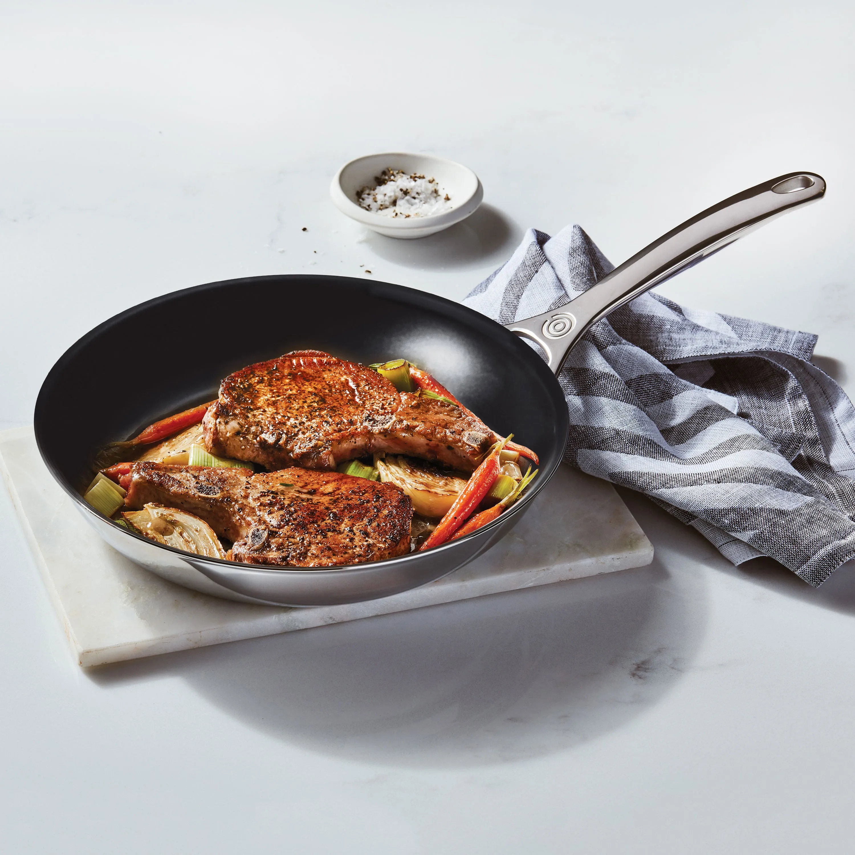 Le Creuset Stainless Steel 2 Piece Nonstick Skillet Set