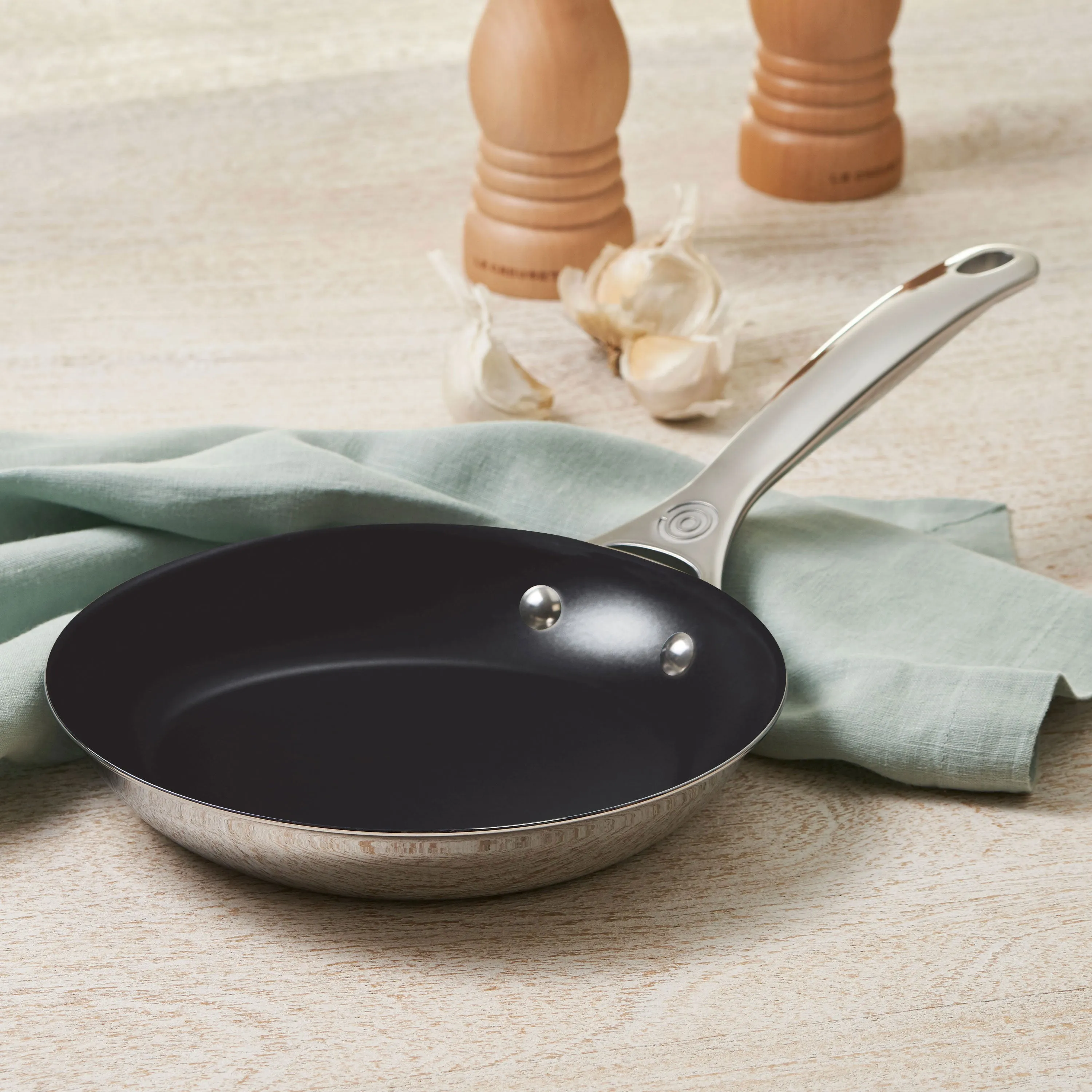 Le Creuset Stainless Steel 2 Piece Nonstick Skillet Set