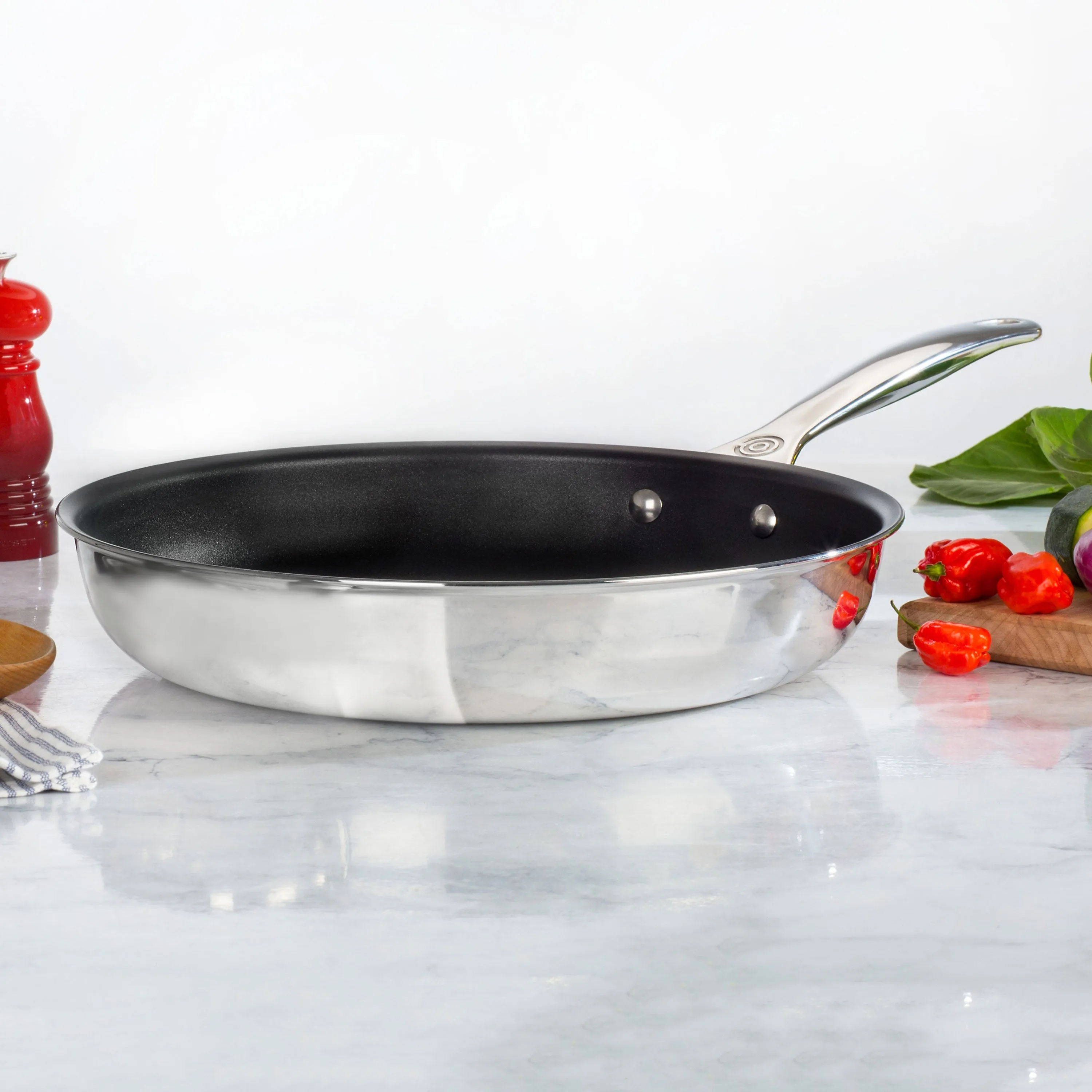 Le Creuset Stainless Steel 2 Piece Nonstick Skillet Set