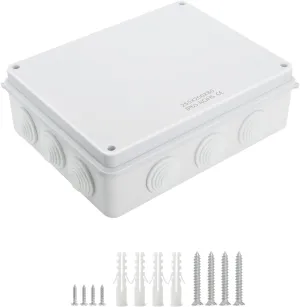 LeMotech Junction Box, ABS Plastic IP65 Waterproof and Dustproof, Universal Electrical Enclosure, Outdoor and Indoor Project Box 10 x 7.9 x 3.1 inch (255 x 200 x 80 mm)