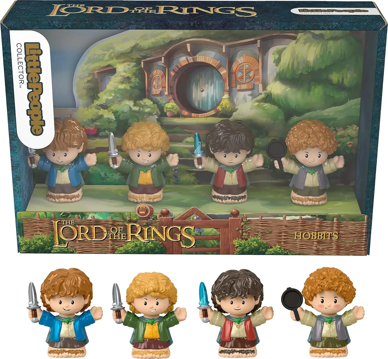 Little People Collector The Lord of the Rings: Hobbits Special Edition Set for Adults & Fans, 4 Figures in Display Package