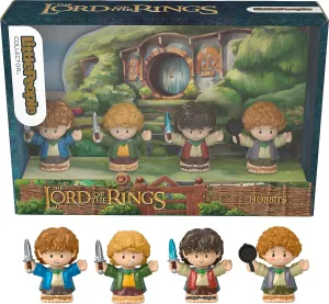 Little People Collector The Lord of the Rings: Hobbits Special Edition Set for Adults & Fans, 4 Figures in Display Package