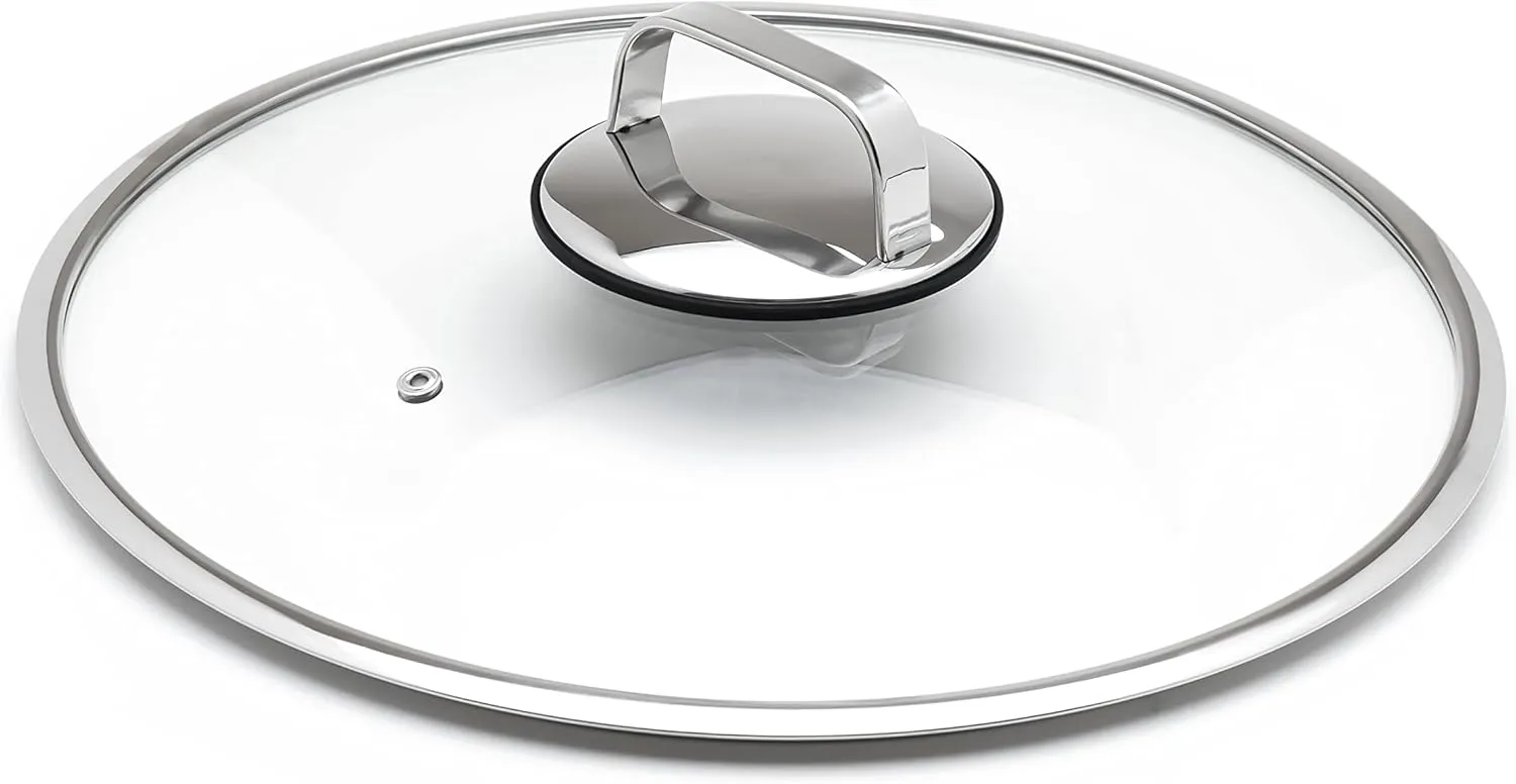 LIVWELL DiamondClad 12-Inch Glass Lid for Hybrid Cookware Set - Kitchen Gifts - Pots and Pan Set - Cooking and Dining - 12-Inch Skillet Lid - Skillet Covers and Frying Pans