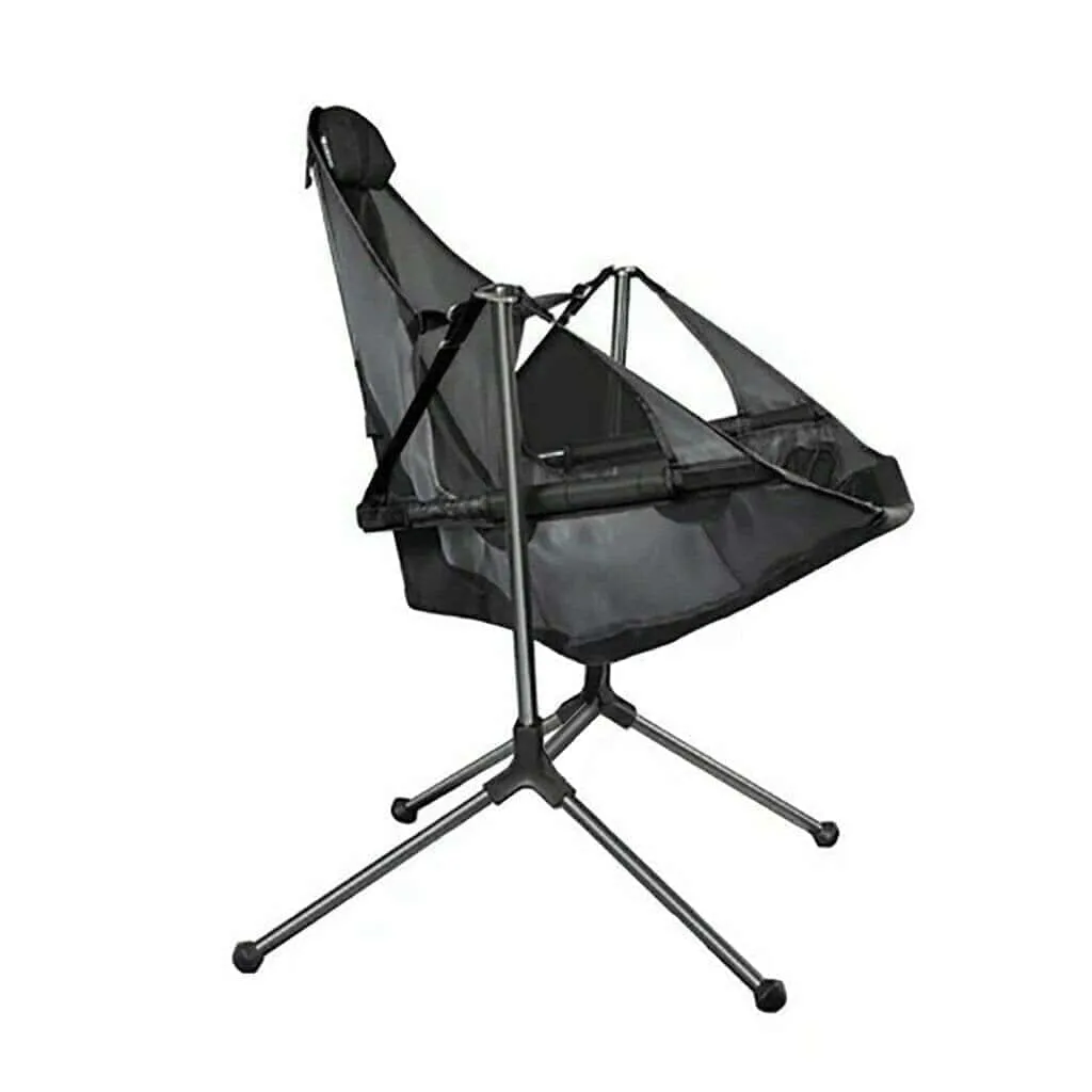 Luxury Foldable Camping Swing Chair with Recliner and Cup Holder