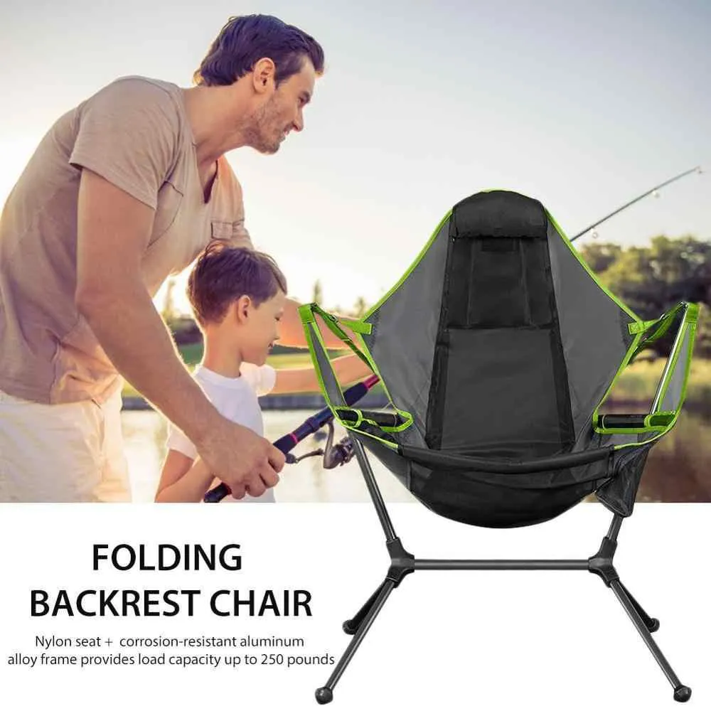 Luxury Outdoor Folding Rocking Camping Chair with Recliner