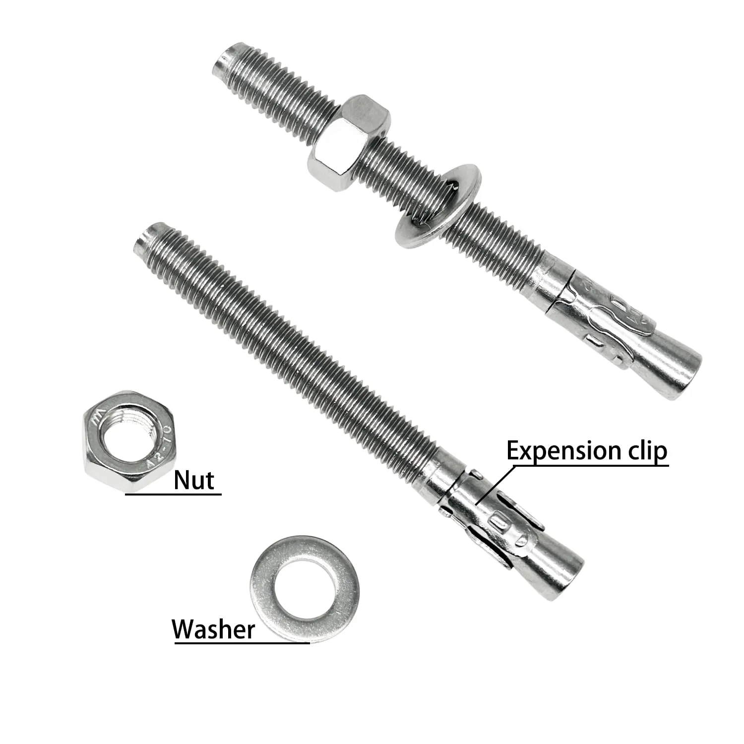 M12 x 120 Wedge Anchor Bolt, 5pcs 304 Stainless Steel Expansion Anchors Heavy Duty Expansion Screw for Concrete