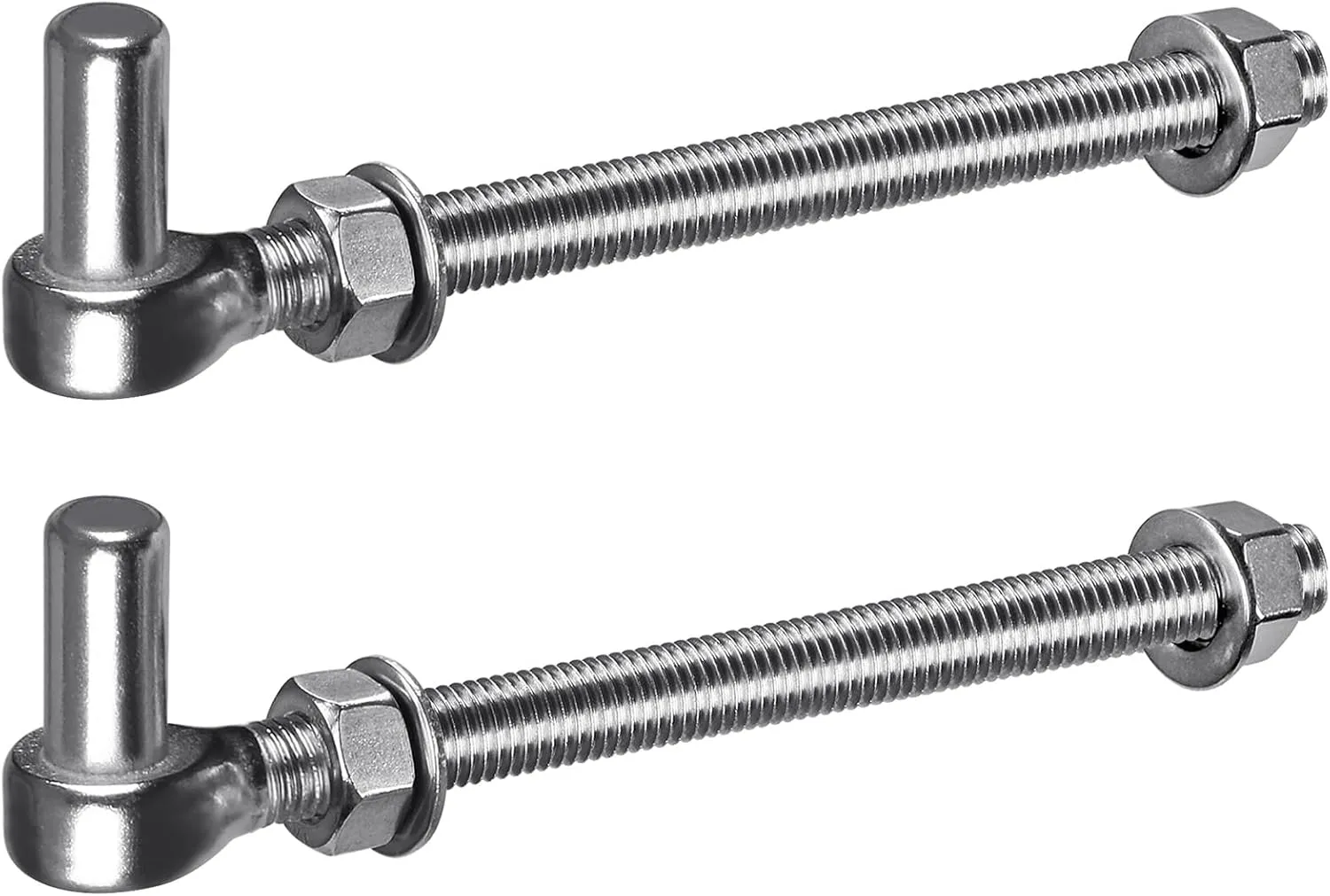 M16x 10'' J-Bolt Gate Hinge, 304 Stainless Steel J-Bolt Post Hinge for Farm Gate, 5/8" Male Pin J-Bolt Hinge for Chain Link Fence Gate, Gate Hinges for Metal Gates (2Pcs)