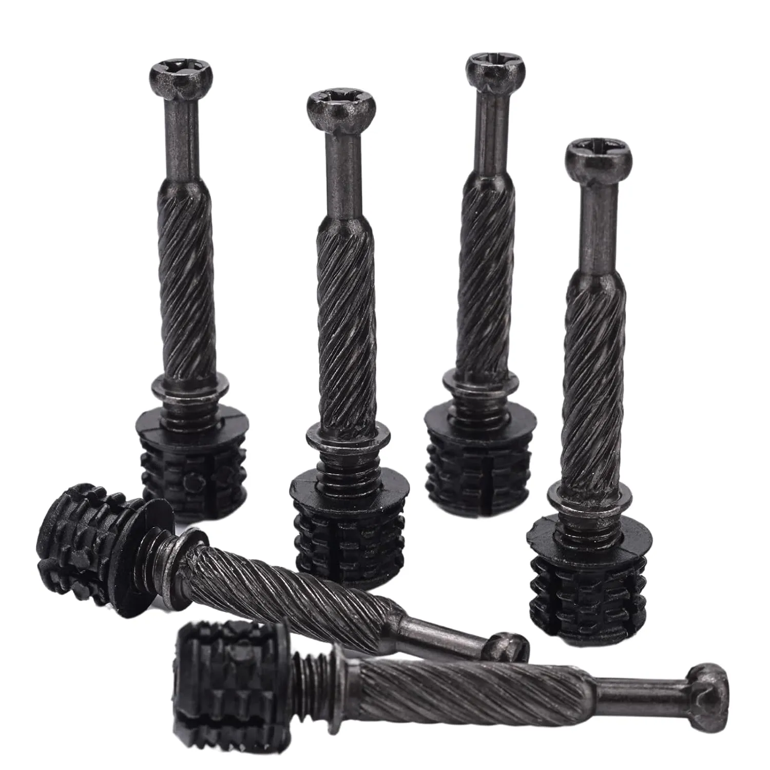 M7 x 34 mm Cam Lock Screw for Furniture 50PCs Cam Screws, Furniture Fasteners Compitable with IKEA Hardware Parts, Repair Spare Parts Nut & Bolt Assortment Sets Gray Black Ripples